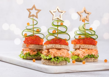 Aperitivos con forma de árbol de Navidad conquistarán a tus invitados