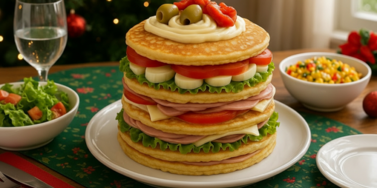 Esta torre de panqueques navideña será tu nuevo plato favorito