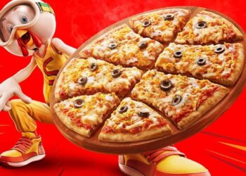 Pizza da Sadia com formato de bola de basquete vem cortada desse jeito?
